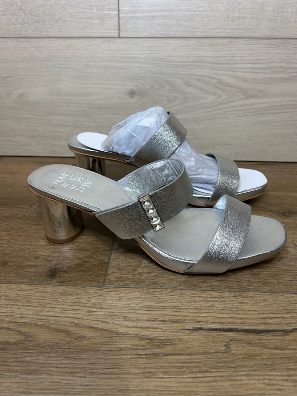 Naturalizer Women's Ida 2 Square Open Toe Slide Dress Sandals Size 8 1/2 W